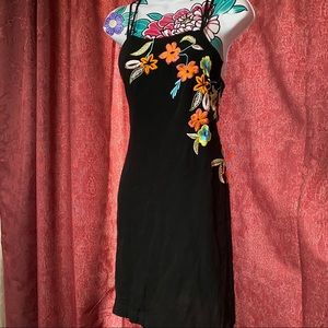 Free People Black Embroidered Dress